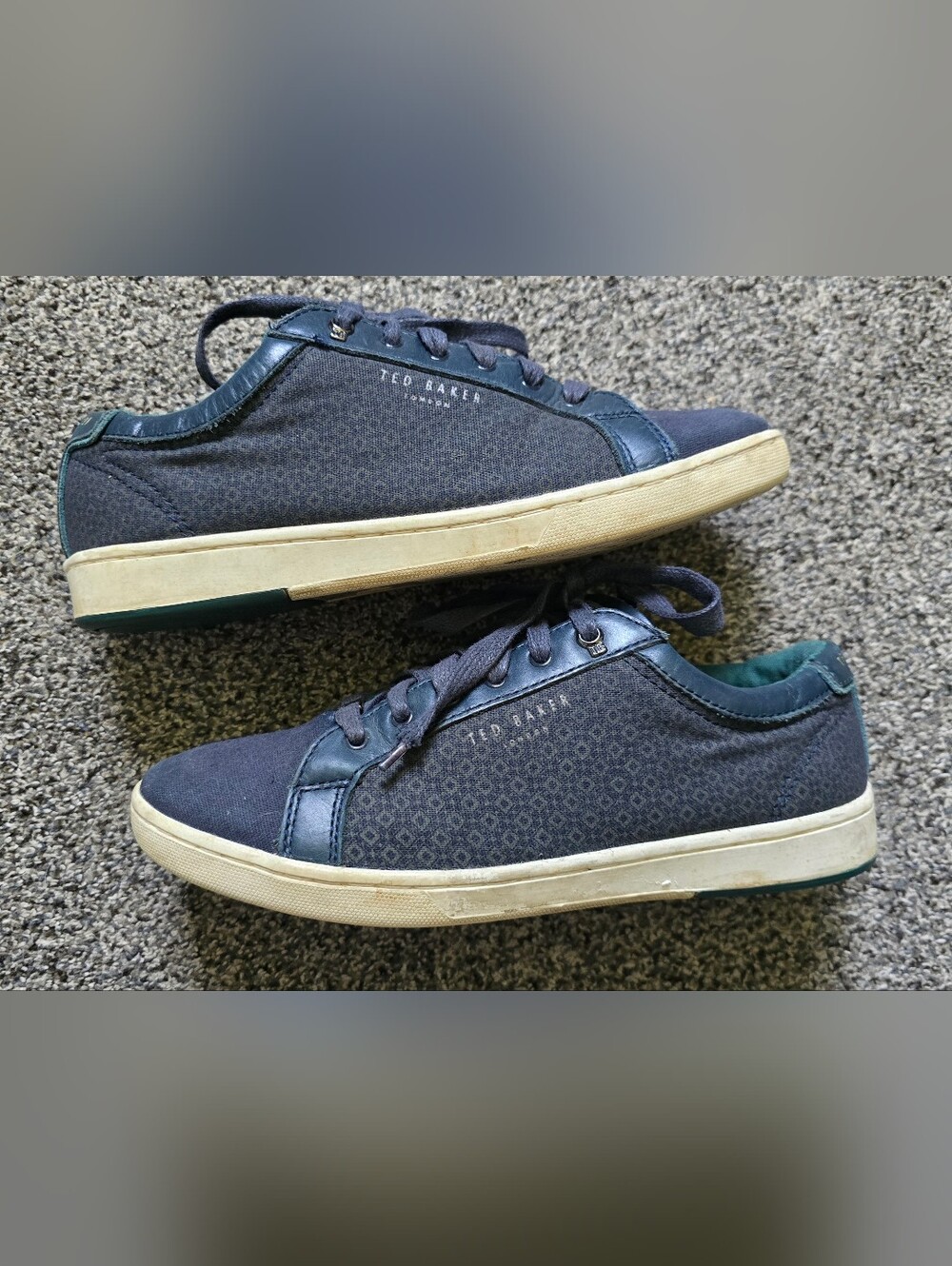 Ted Baker London Keeran Canvas & Leather Low Top Sneakers Women Size 7.5 - Picture 9 of 11